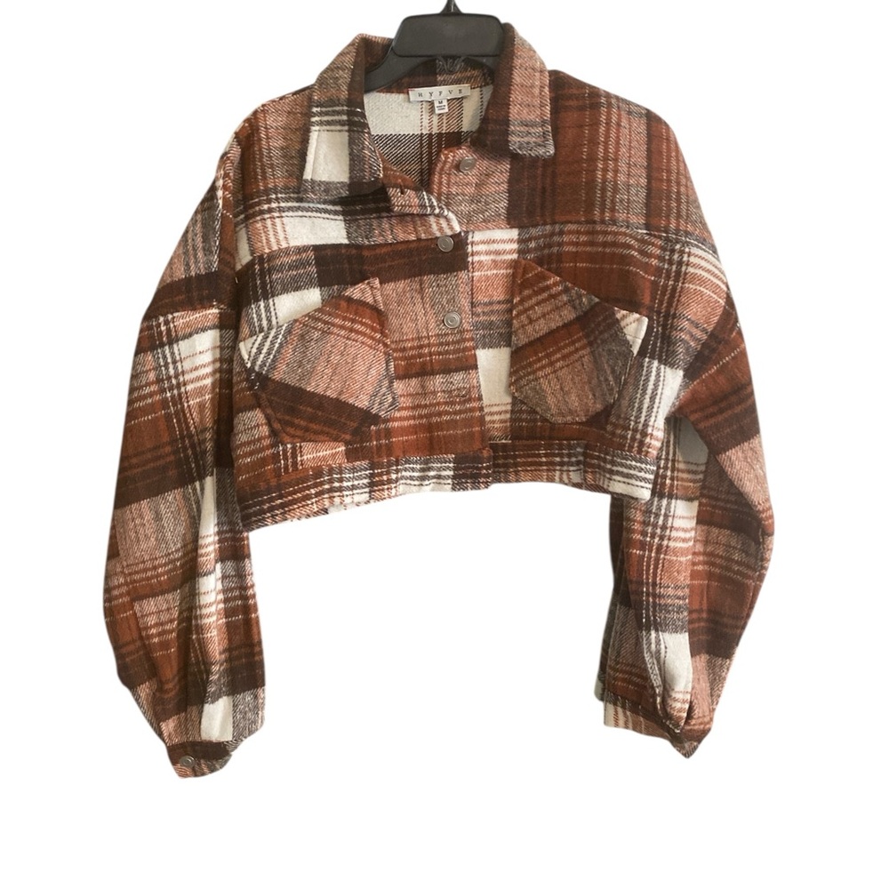 HYFVE Brown Plaid Bomber Jacket